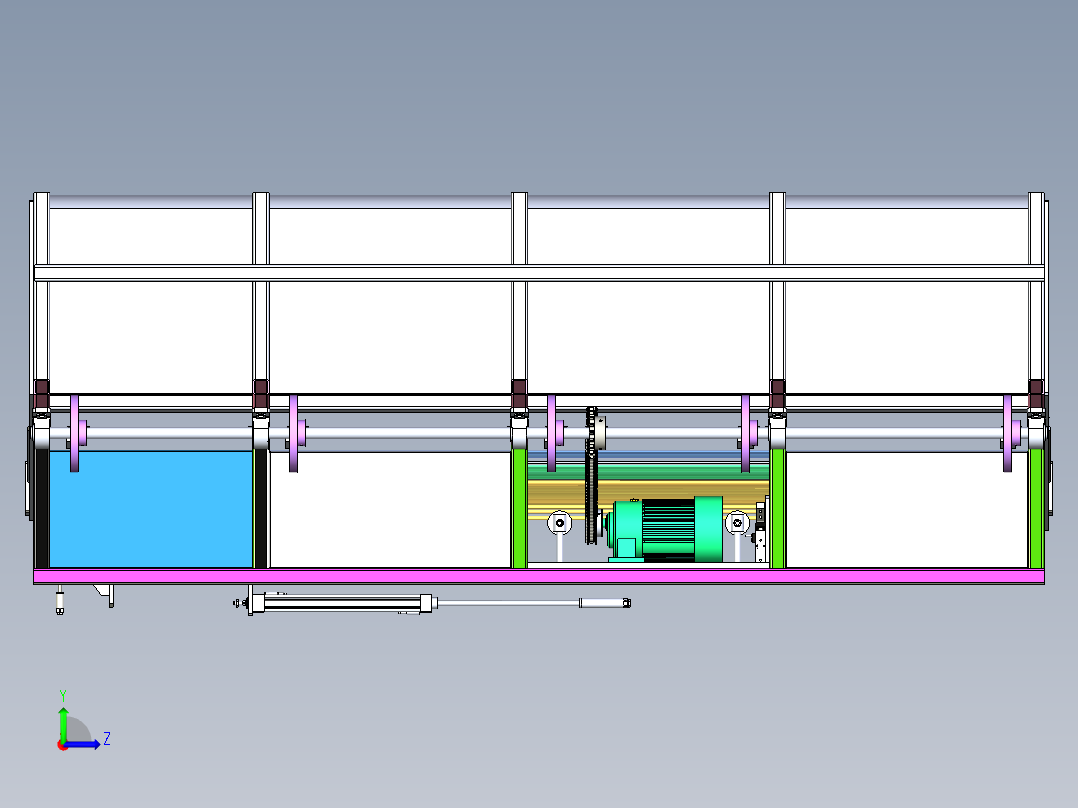 WEB700 纺织经纱整经机左视图