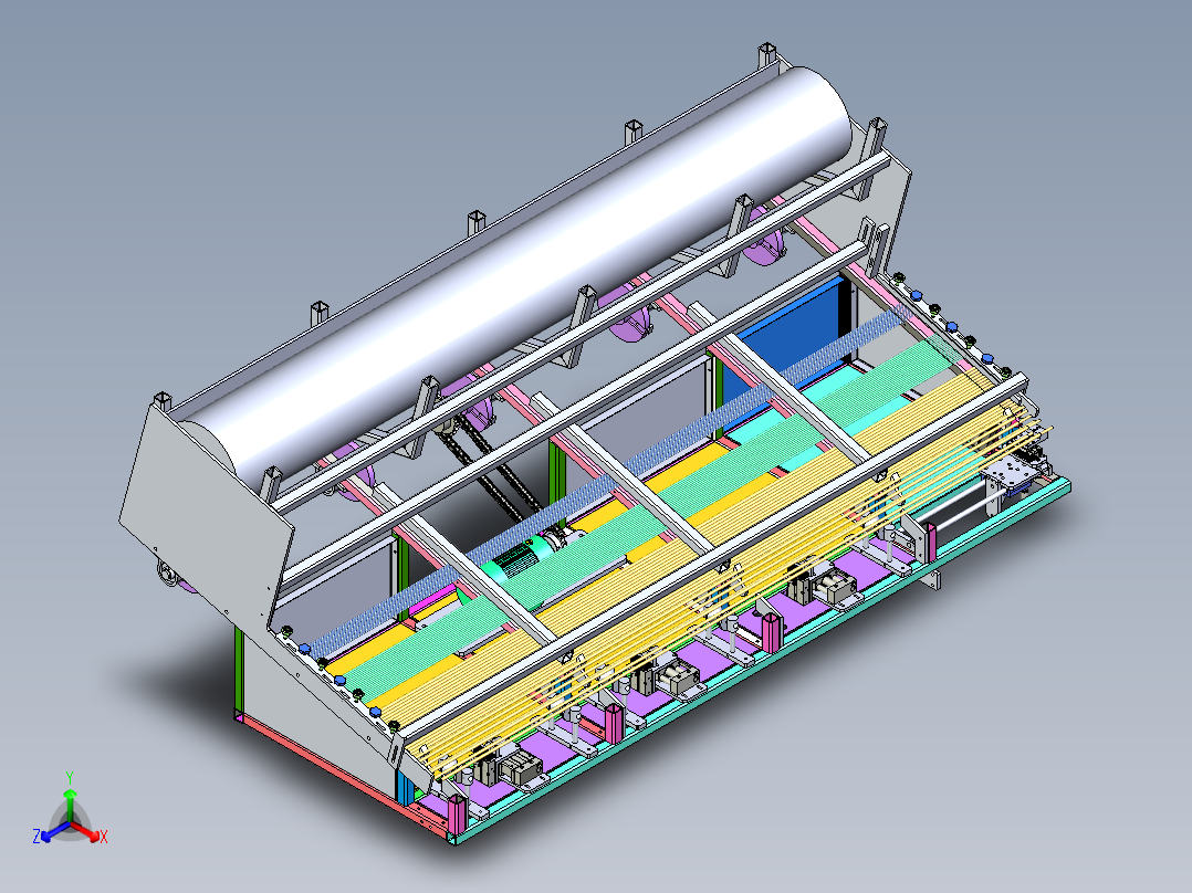 WEB700 纺织经纱整经机正等轴测图