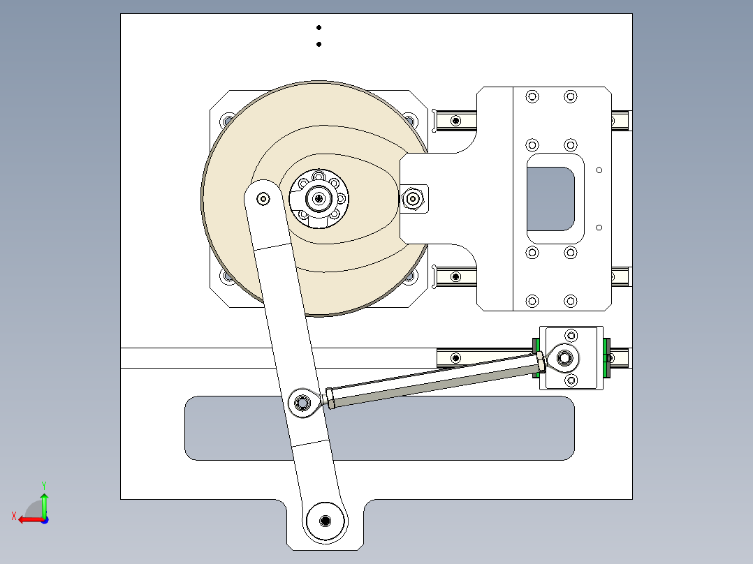凸轮连杆机构后视图