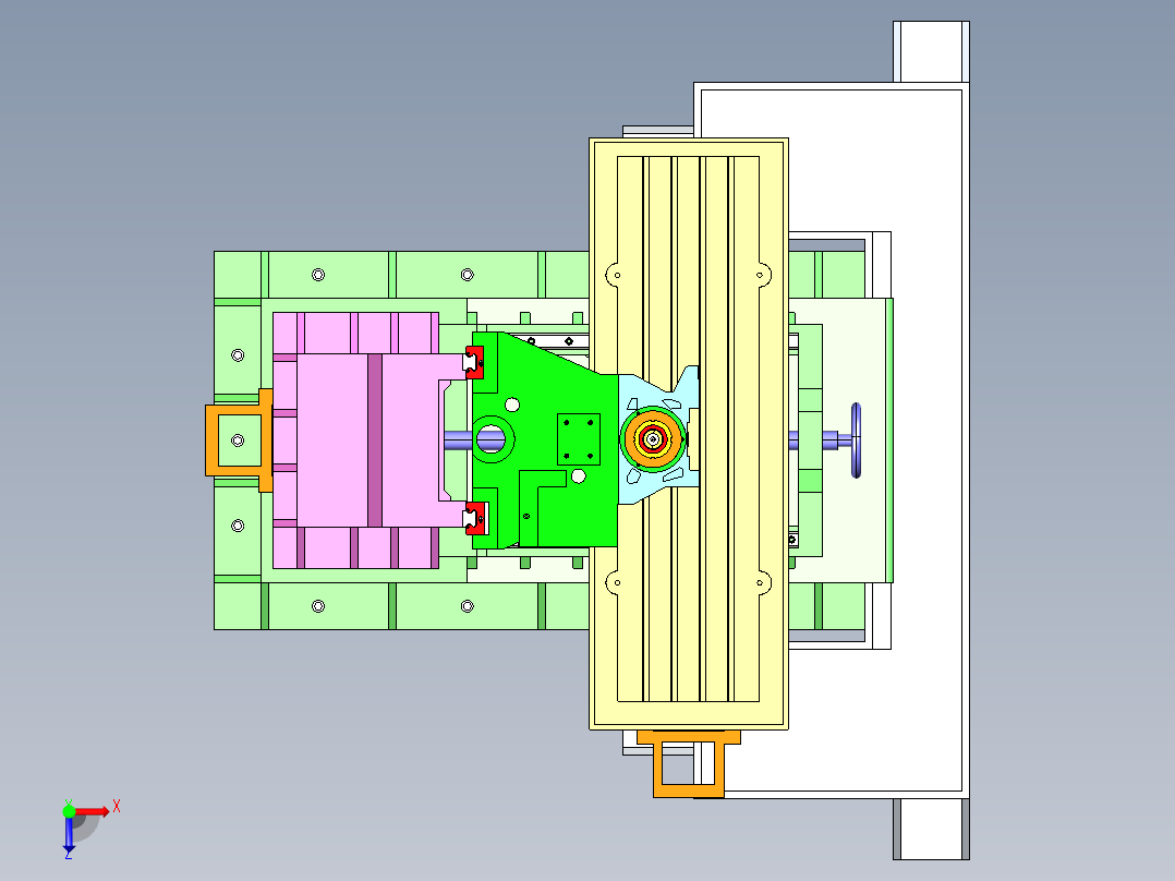 B3004012-铣床俯视图