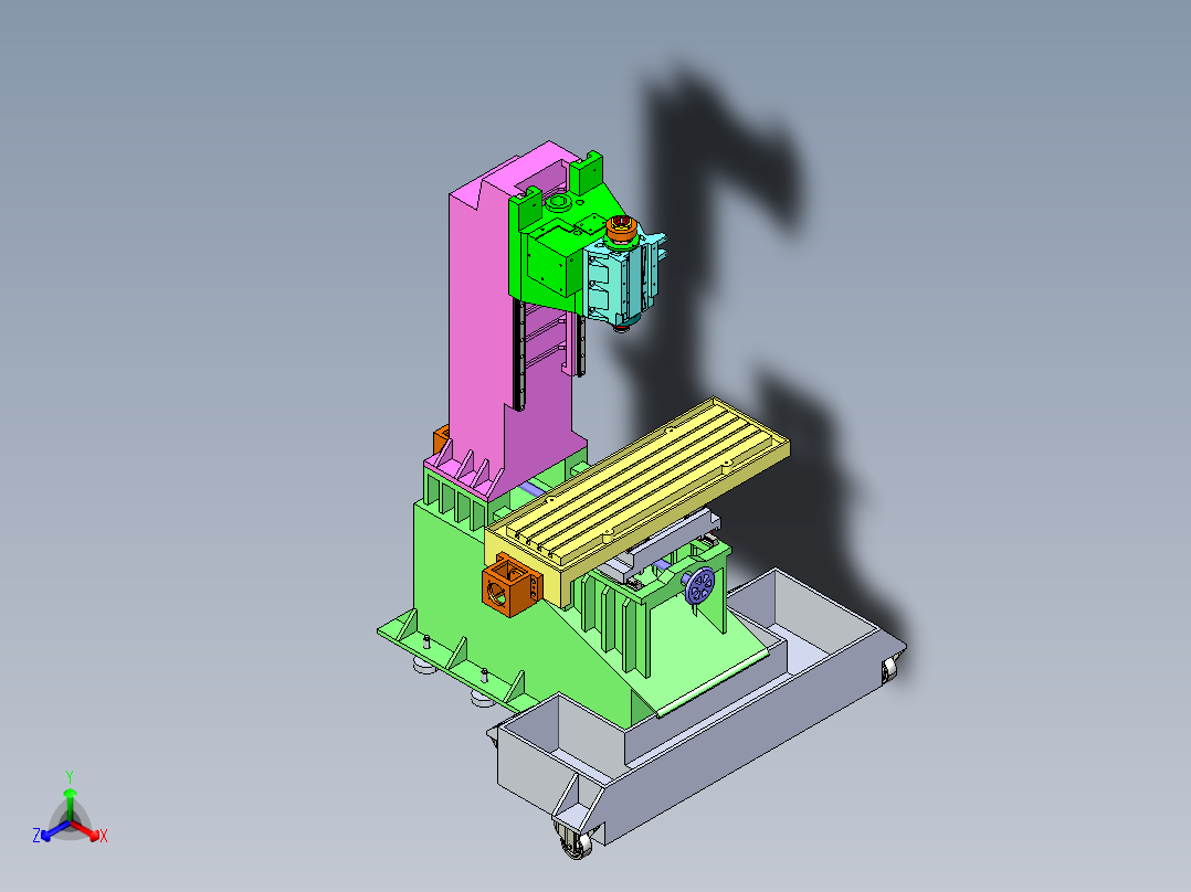 B3004012-铣床正等轴测图