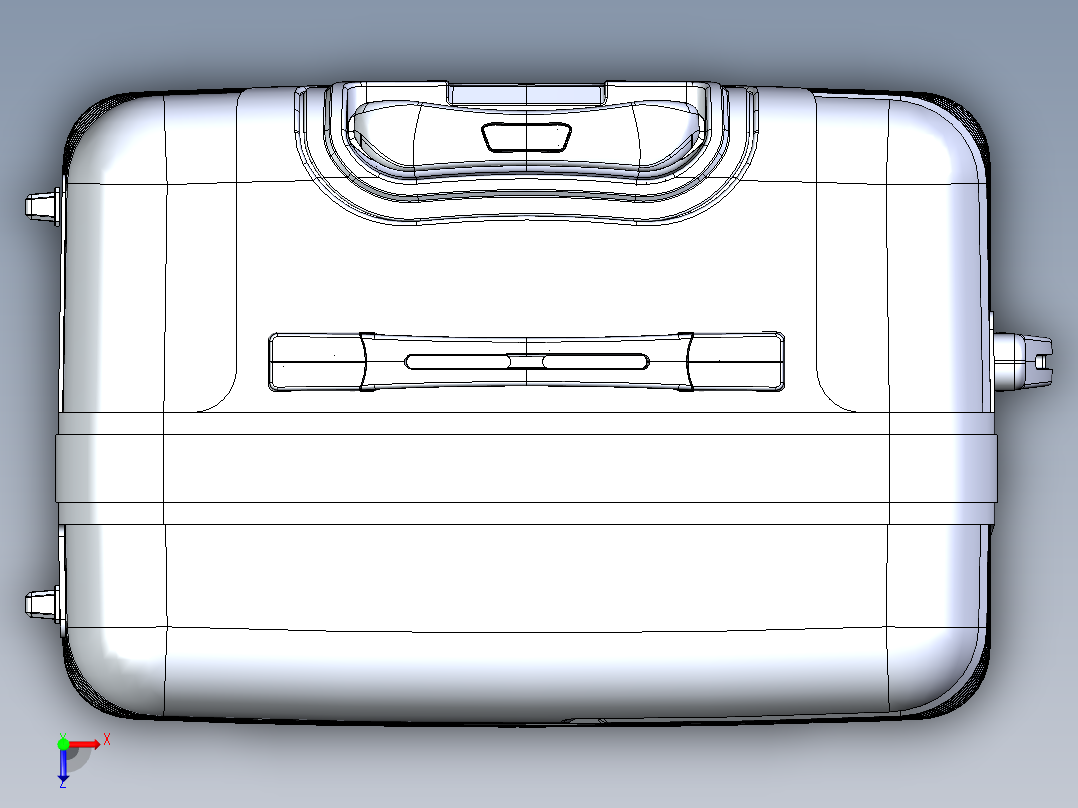 24寸拉杆箱模型俯视图