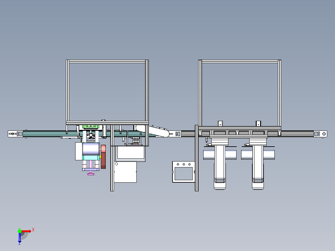 自动耐压铆合移印机设备俯视图