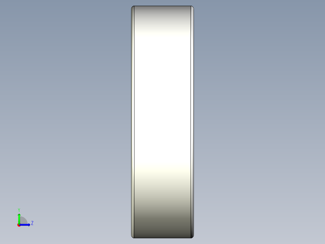 完整的公制600微型系列，双屏蔽轴承库SolidWorks和Step模型左视图