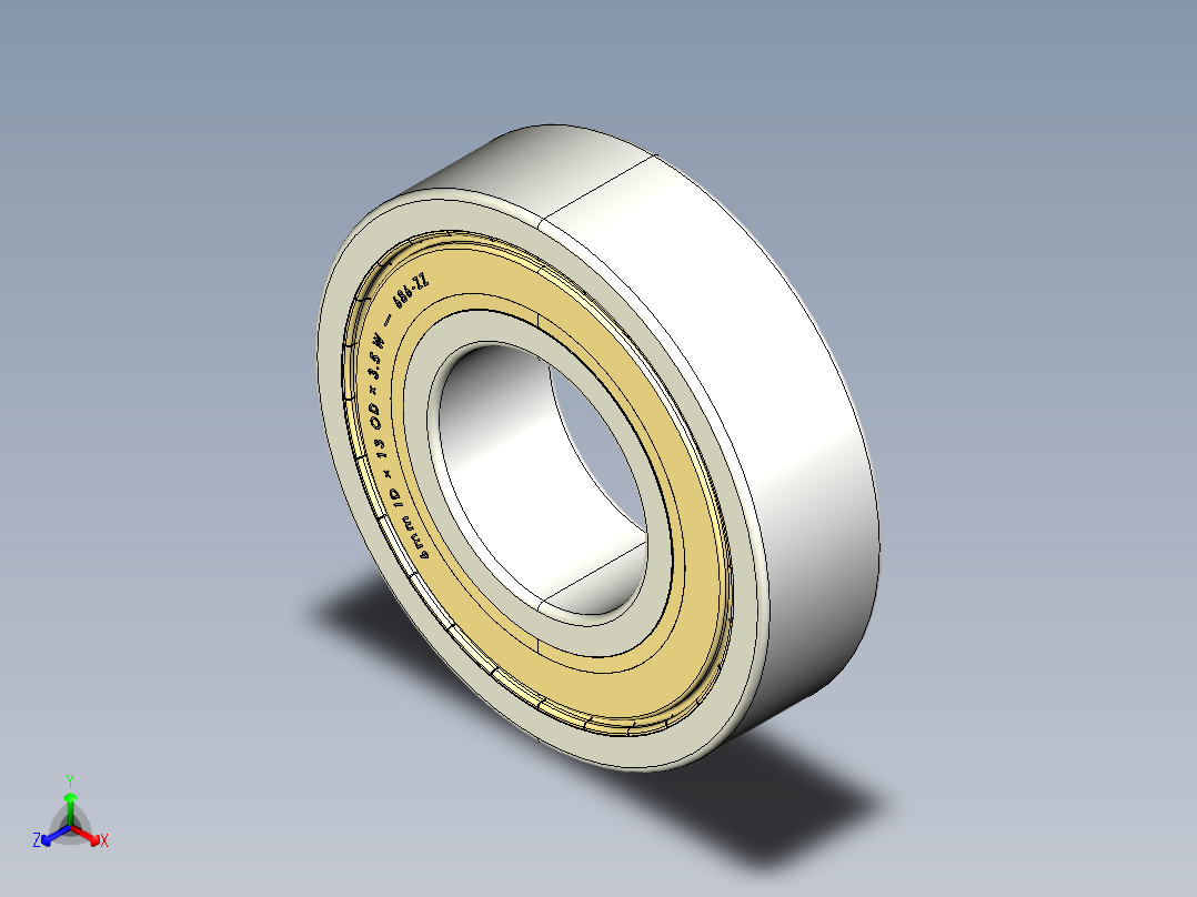 完整的公制600微型系列，双屏蔽轴承库SolidWorks和Step模型正等轴测图