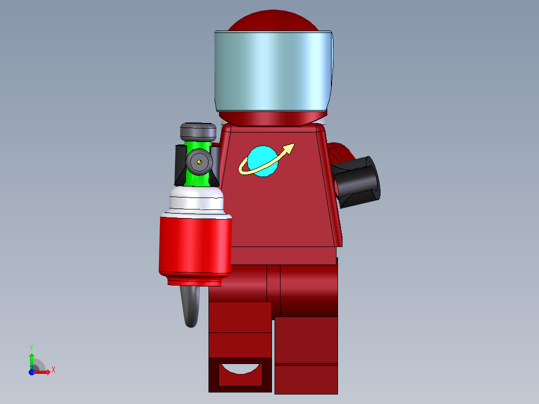 消防员乐高前视图