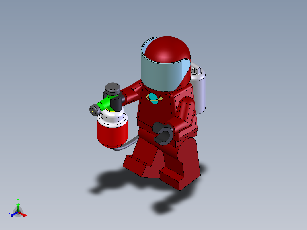 消防员乐高正等轴测图