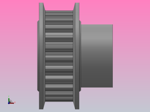 大凸缘型小凸缘型半圆弧形齿同步带轮S3M型_SS3MDC-25-6-dc10-A前视缩略图