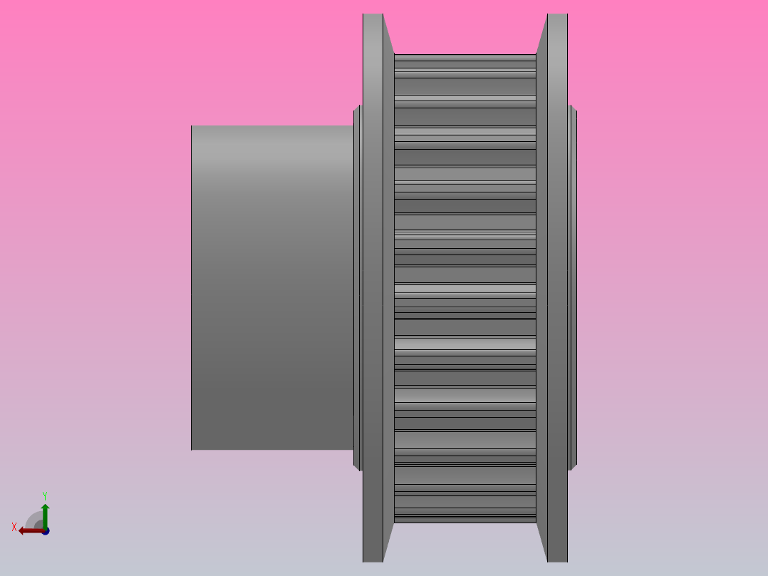 大凸缘型小凸缘型半圆弧形齿同步带轮S3M型_SS3MDC-25-6-dc10-A后视图
