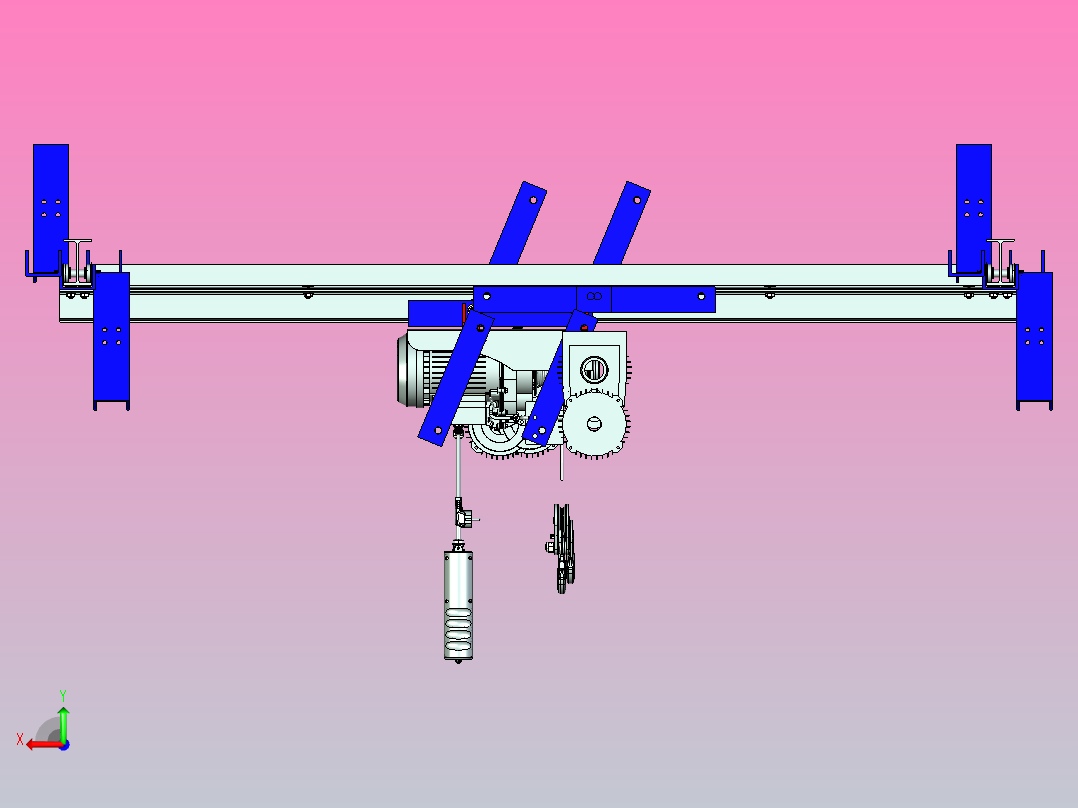 悬挂式起重机后视图