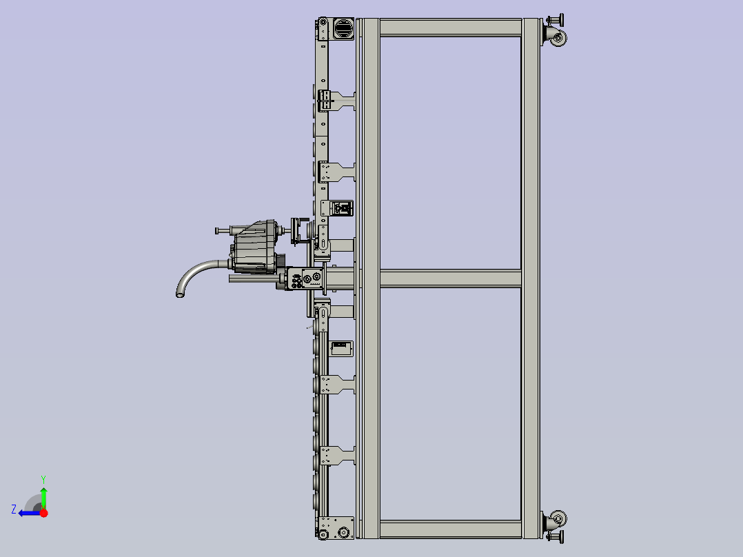 检测轴类直径尺寸合格的装置右视图