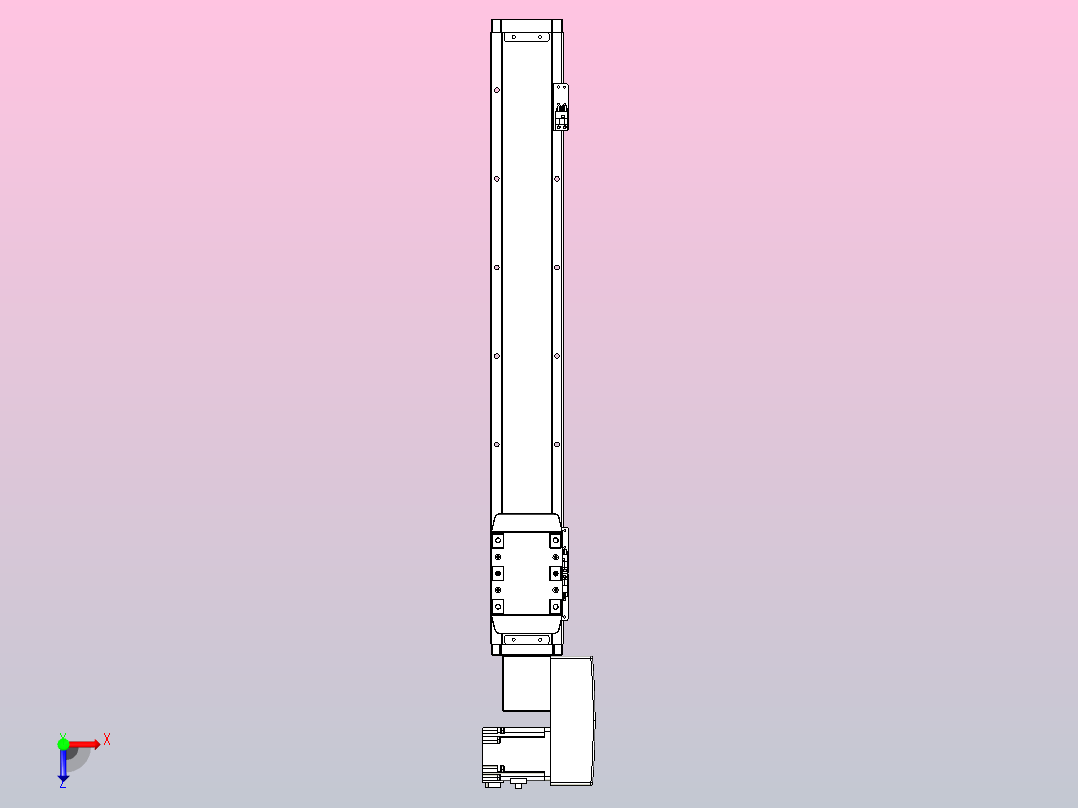 机器人皮带驱动直线轴TPA-GCB-80-P60-L500-QR-M20-N3俯视图