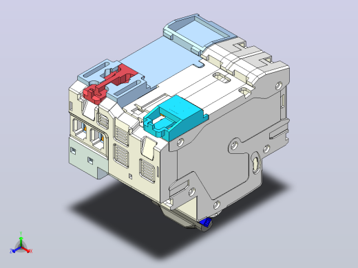 NB1LG-40 2P剩余电流动作断路器三维模型202307