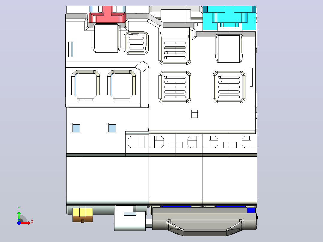 NB1LG-40 2P剩余电流动作断路器三维模型202307前视图