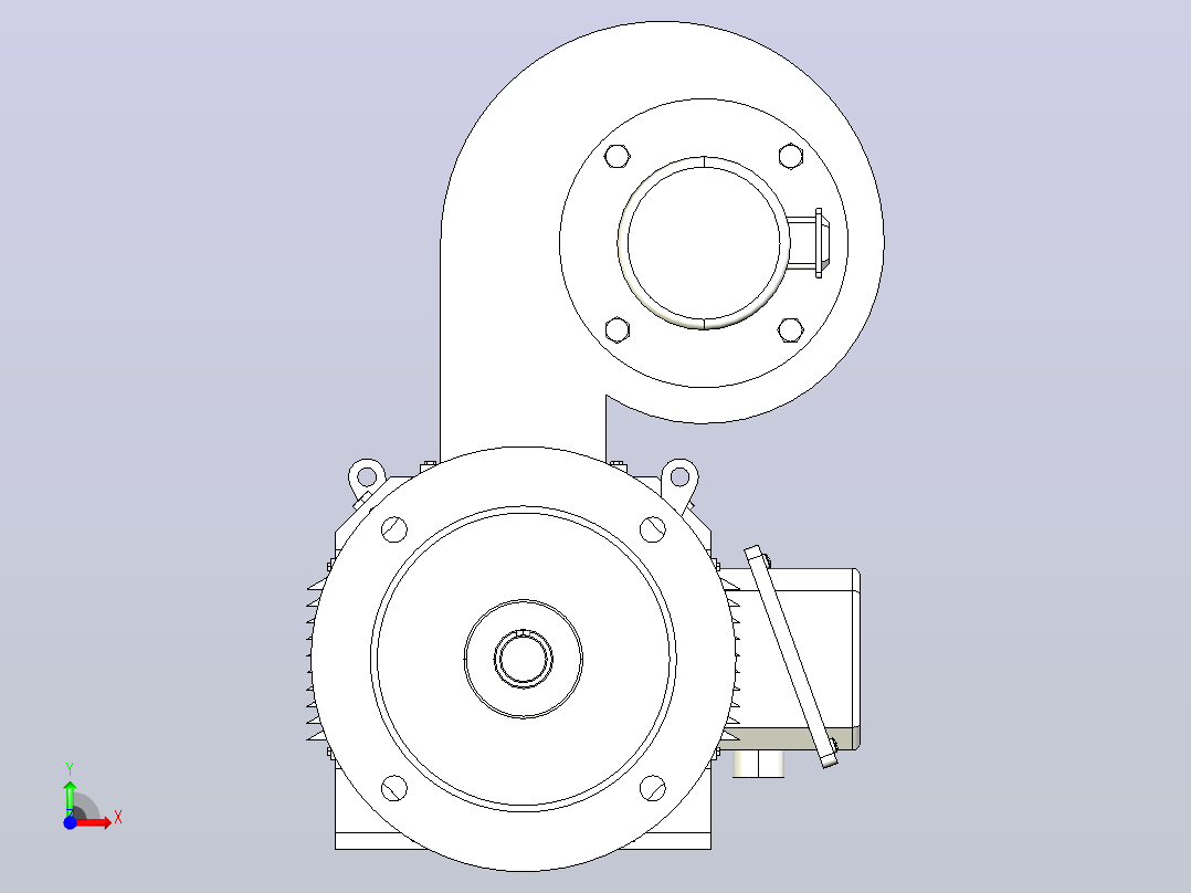 Z4-100~Z4-160卧式 端盖带底脚及凸缘(IMB35)直流电机[Z4-112╱2-1]前视图