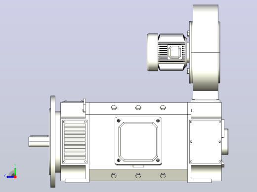 Z4-100~Z4-160卧式 端盖带底脚及凸缘(IMB35)直流电机[Z4-112╱2-1]右视缩略图