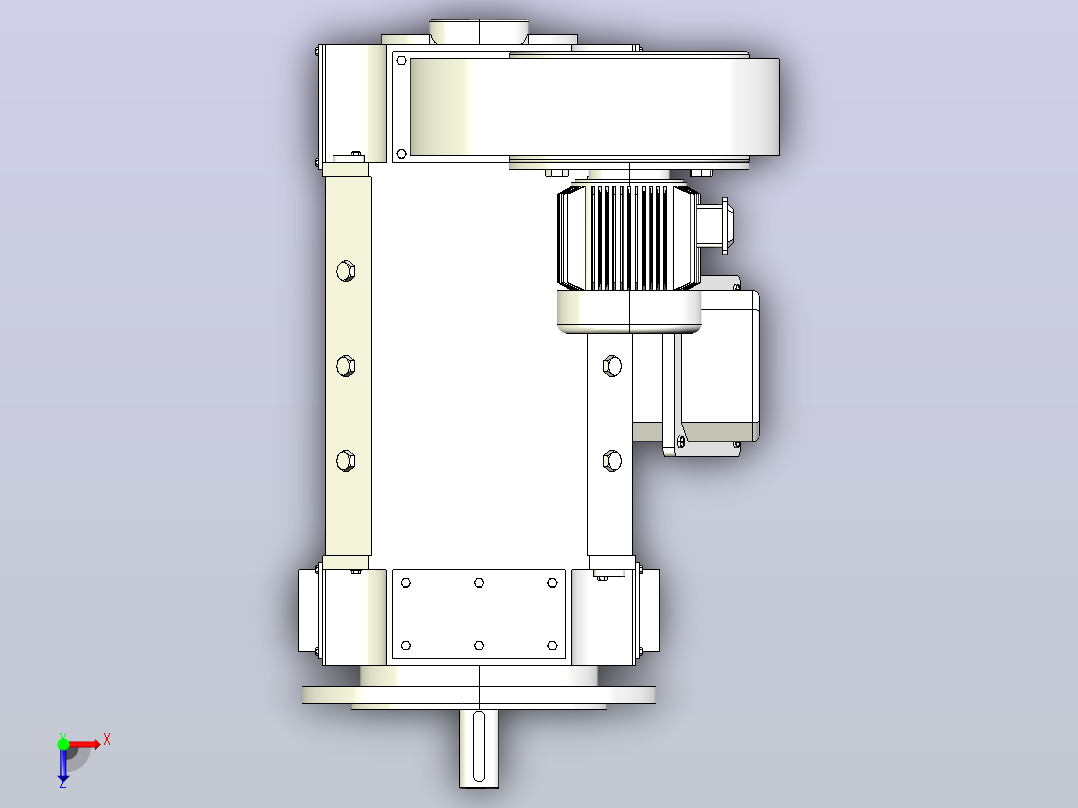 Z4-100~Z4-160卧式 端盖带底脚及凸缘(IMB35)直流电机[Z4-112╱2-1]俯视图