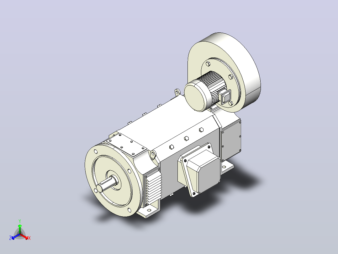 Z4-100~Z4-160卧式 端盖带底脚及凸缘(IMB35)直流电机[Z4-112╱2-1]正等轴测图
