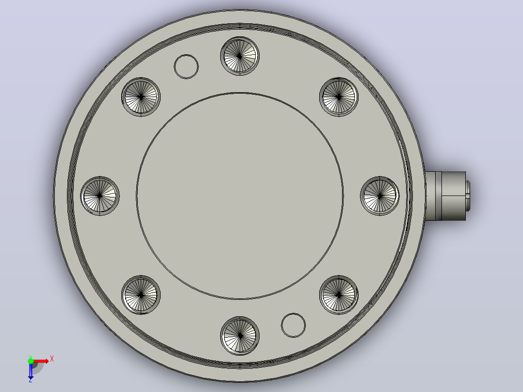 法兰式三轴力传感器 LCM3D-A俯视图