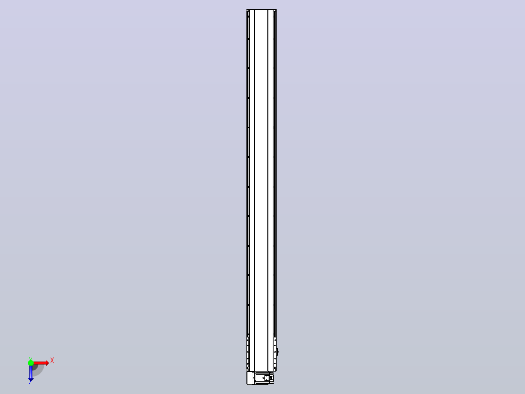 皮带直线轴半封闭可选导轨TPA-HNB-202D-140-L2100-LU-C-P75-N3俯视图