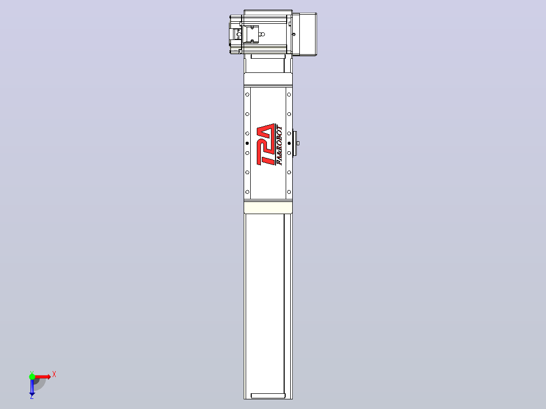 伺服电机集成皮带传动直线执行器TPA-OCB-100-192-L250-LU-P75-N3俯视图