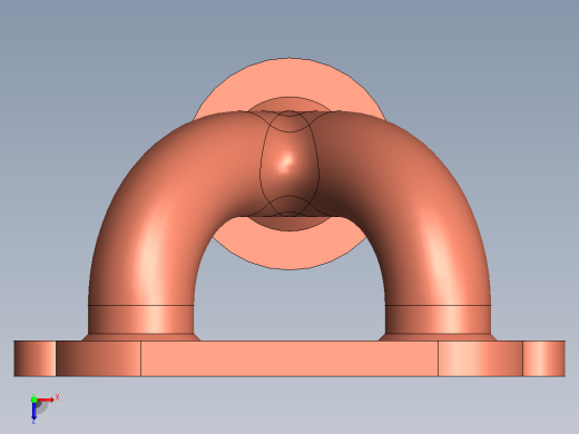 3D 设计管道，带法兰俯视缩略图