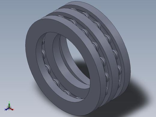 多套GBT301推力球轴承3D模型Solidworks设计主视缩略图