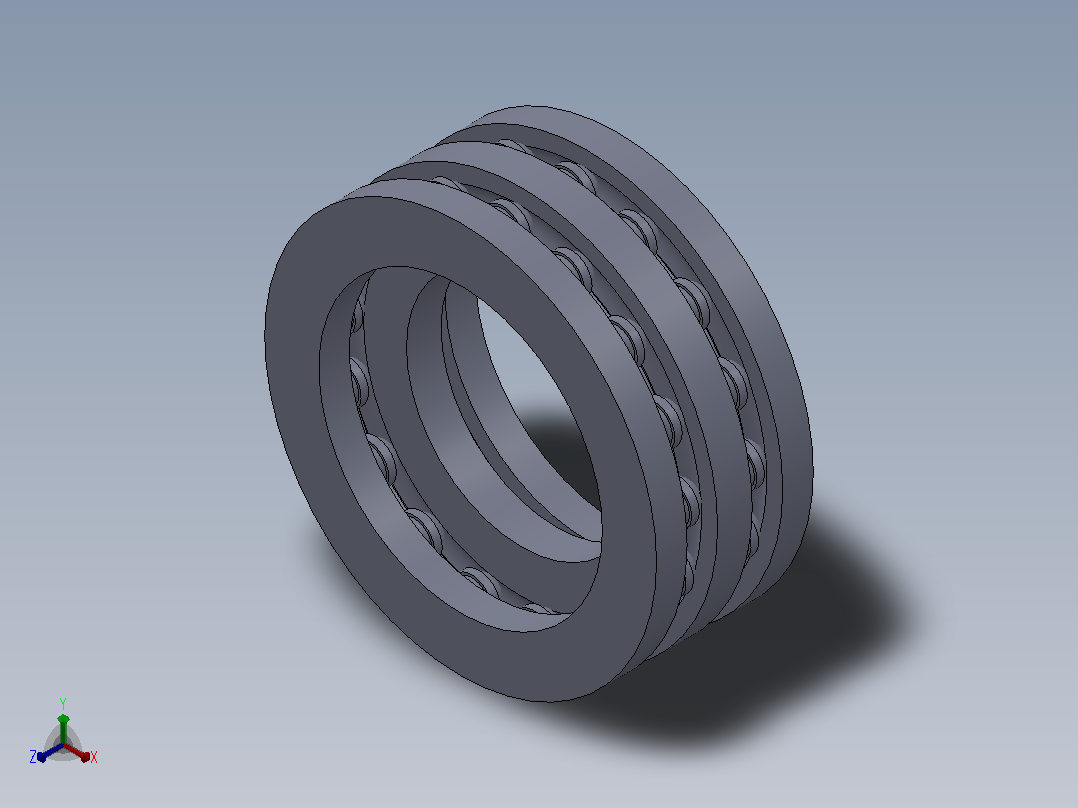 多套GBT301推力球轴承3D模型Solidworks设计正等轴测图