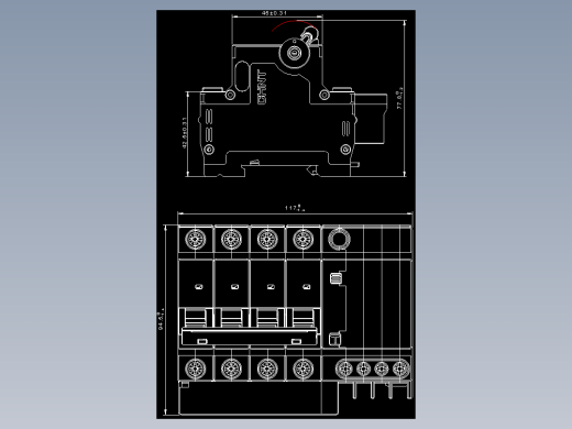 NXBFLE-32 4P剩余电流动作断路器外形安装尺寸图202202
