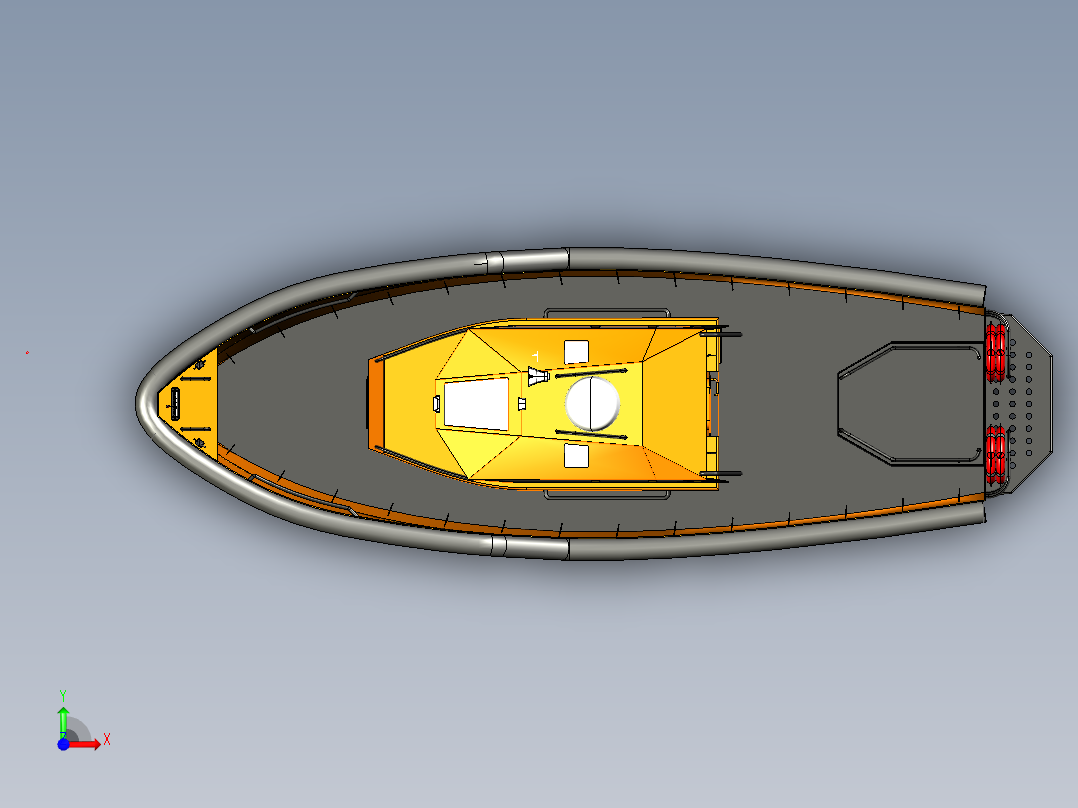 简易救援艇草图3D建模 RHINO设计(1)前视图