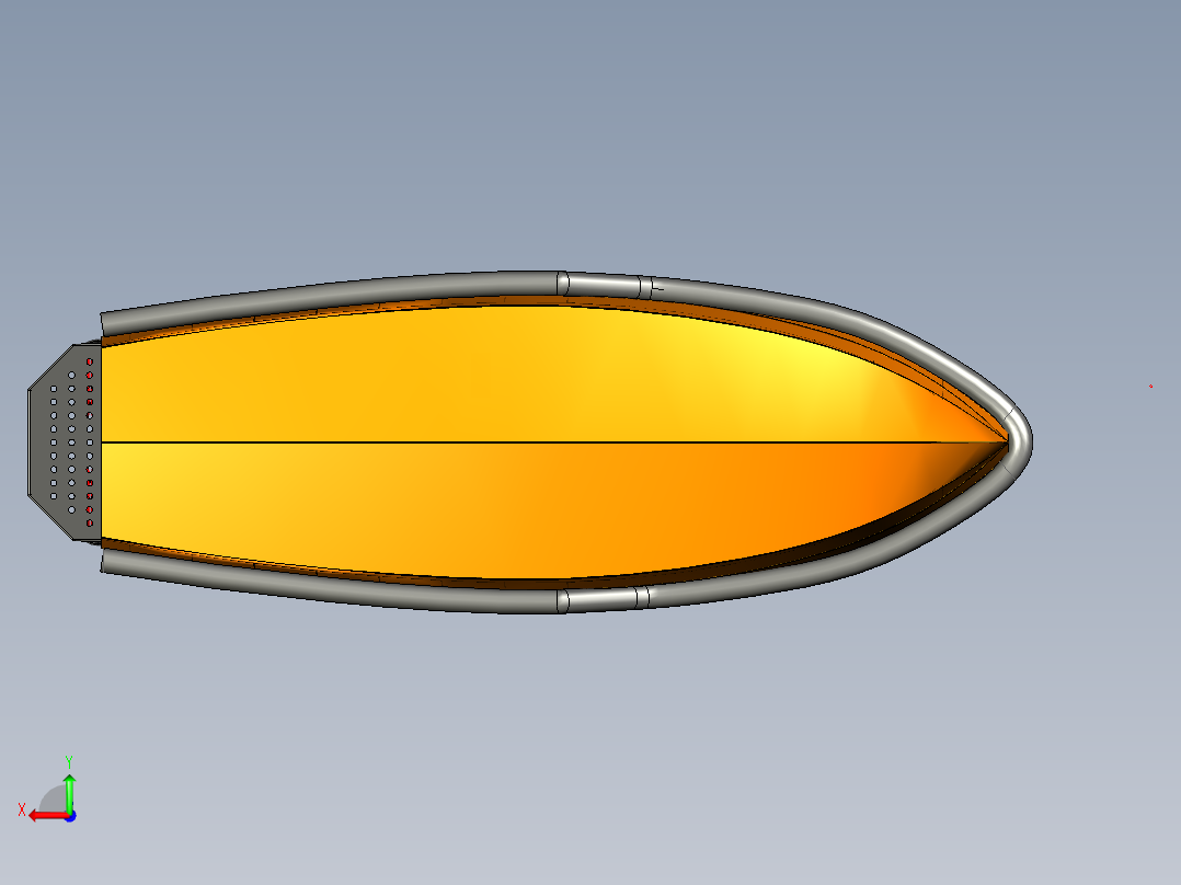 简易救援艇草图3D建模 RHINO设计(1)后视图