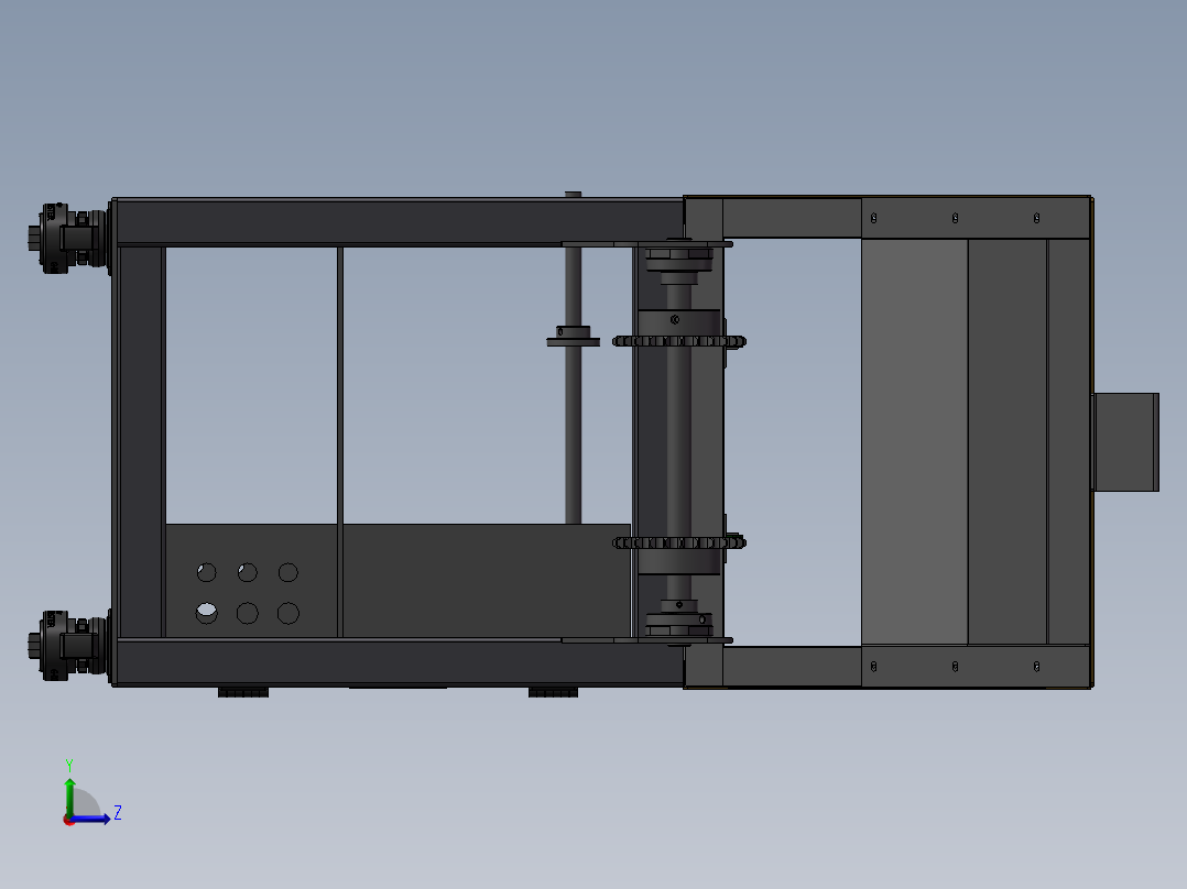 非标隧道式自动恒温烘箱3D图纸H484左视图