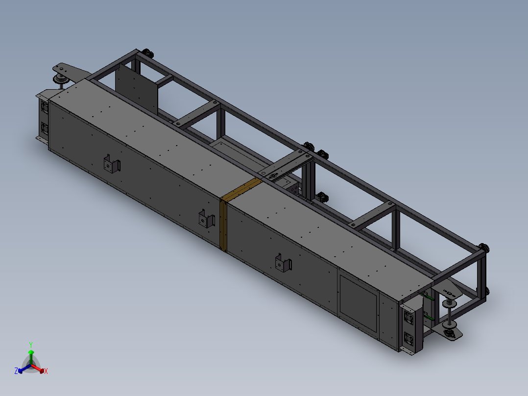 非标隧道式自动恒温烘箱3D图纸H484正等轴测图