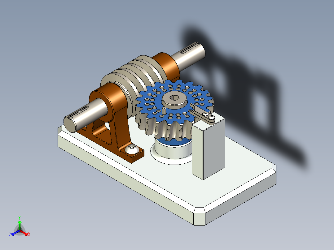 限转蜗轮蜗杆机构3D图纸 多种格式