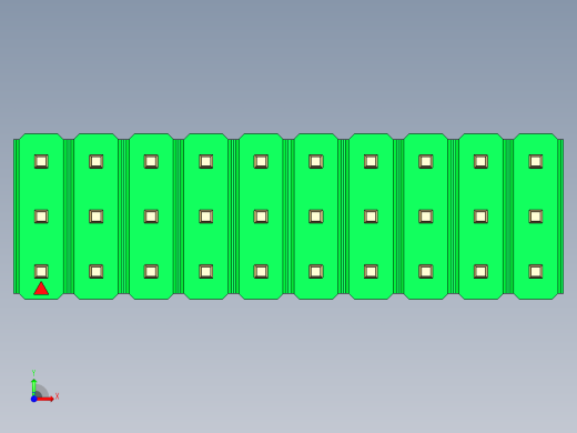 彩色公头100mil（2.54mm）系列-DS1021_green_3x10p_100mil_Type43_rev1.0前视缩略图