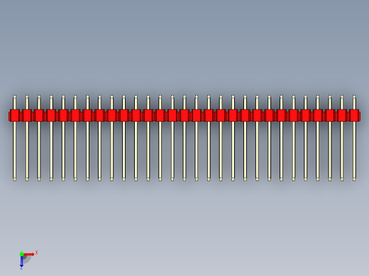 彩色公头100mil（2.54mm）系列-DS1021_red_1x29p_100mil_Type5_rev1.0俯视缩略图