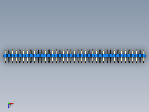 彩色公排针 100mil 2.54mm 系列-DS1022_blue_39p_100mil_TypeU_rev1.0俯视缩略图