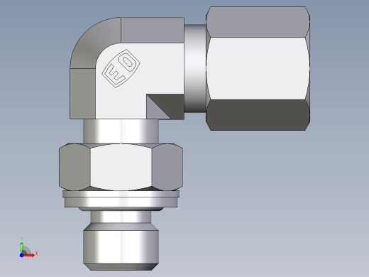 卡套式工业通用硬管接头EO_Adjustable_Locknut_elbow_WEE06SMCF前视缩略图