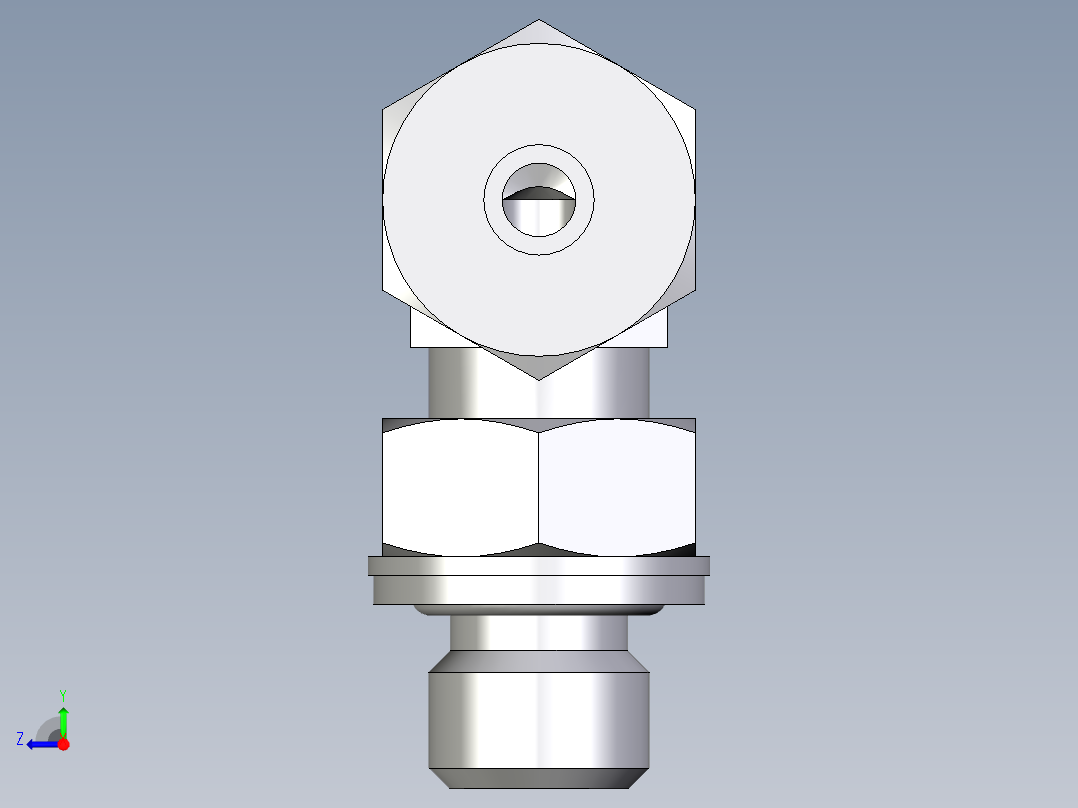 卡套式工业通用硬管接头EO_Adjustable_Locknut_elbow_WEE06SMCF右视图