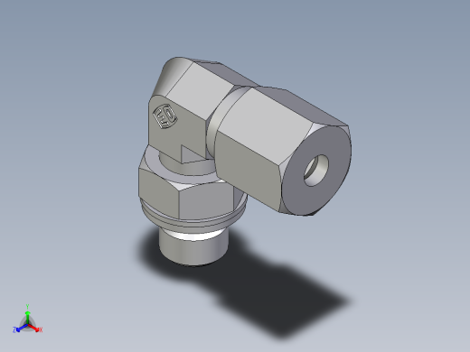 卡套式工业通用硬管接头EO_Adjustable_Locknut_elbow_WEE06SMCF正等轴测缩略图