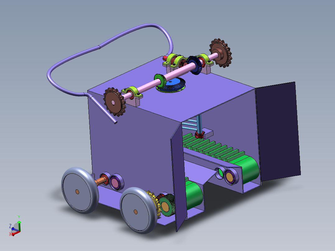 蓝莓收获机三维图纸SolidWorks