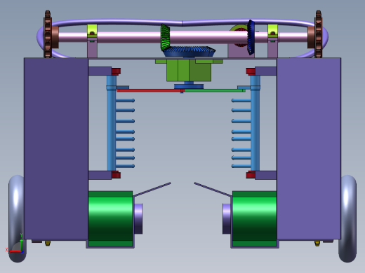 蓝莓收获机三维图纸SolidWorks后视缩略图