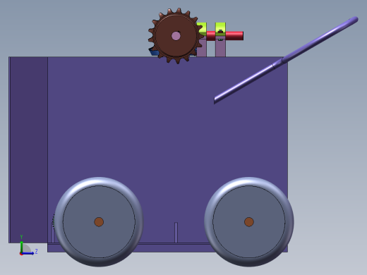 蓝莓收获机三维图纸SolidWorks左视缩略图