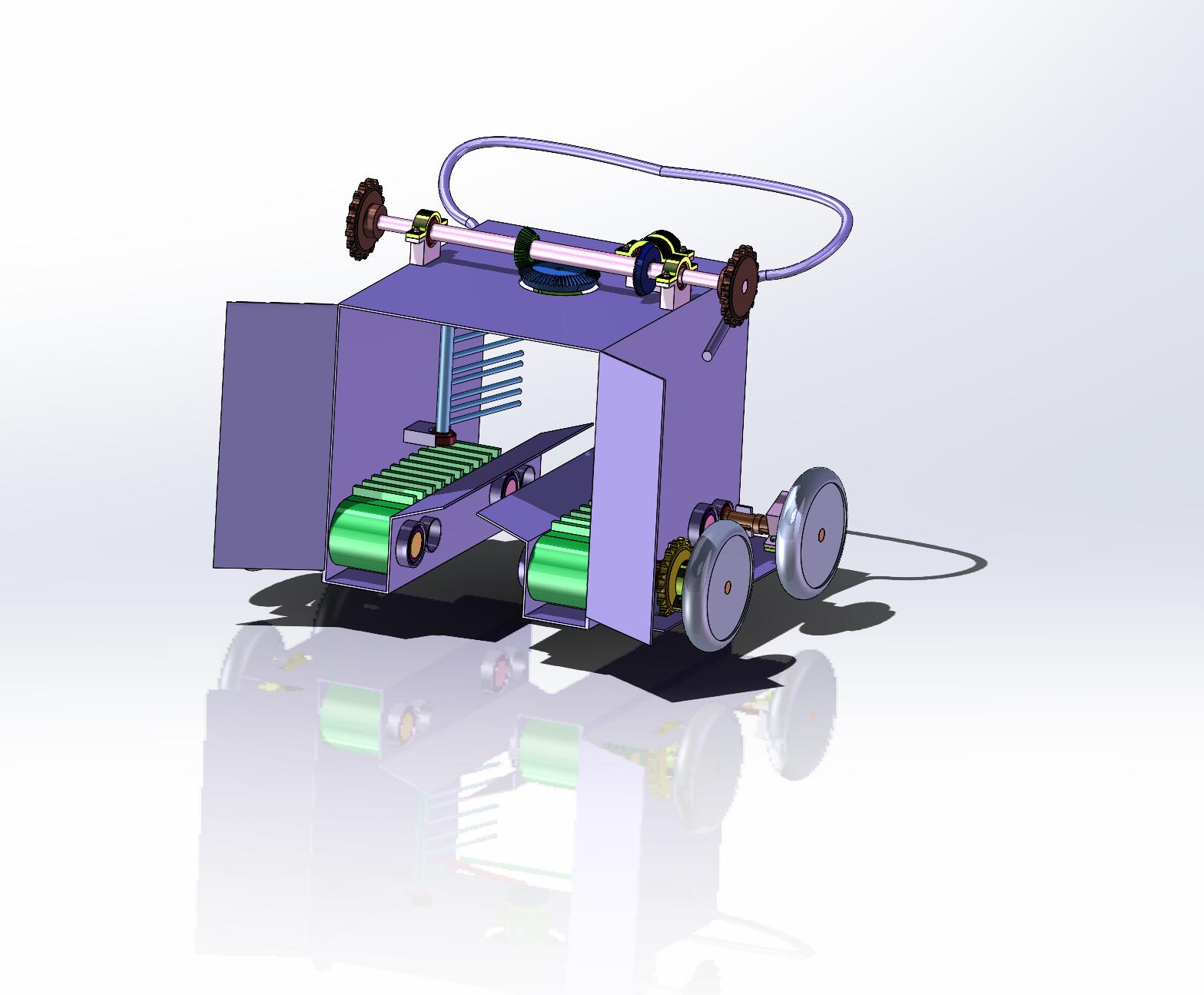 蓝莓收获机三维图纸SolidWorks