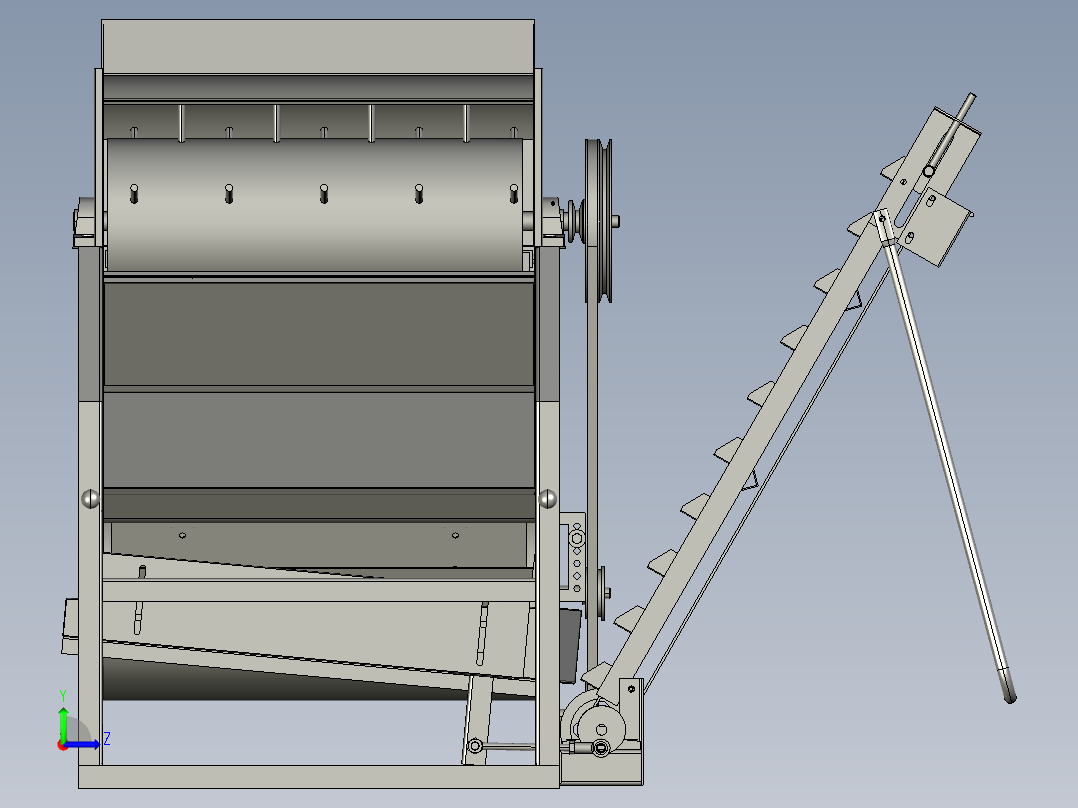 花生摘果机结构设计研制【带三维】300 - 副本左视图