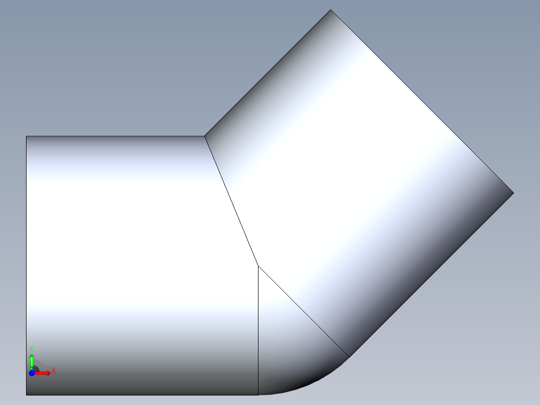 CPVC管件08-Sch80_45Elbow_SxS_9817-003 _0.375in前视图