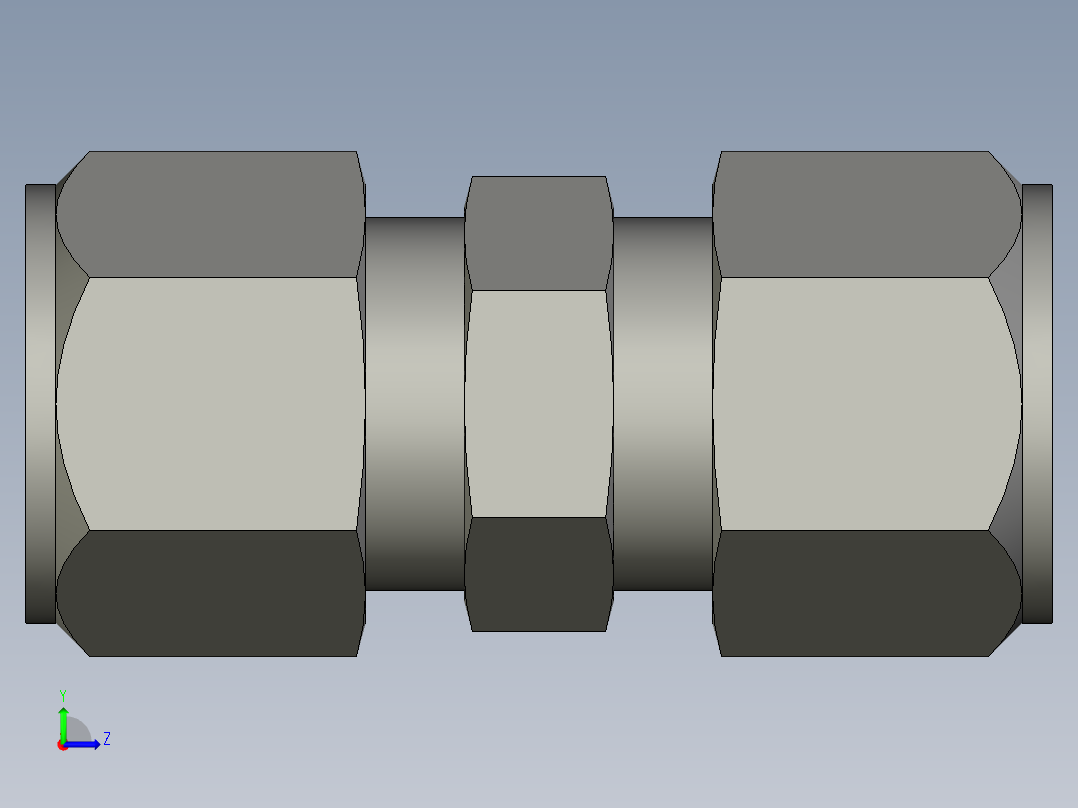 卡套式工业通用硬管接头12_hbu-s左视图