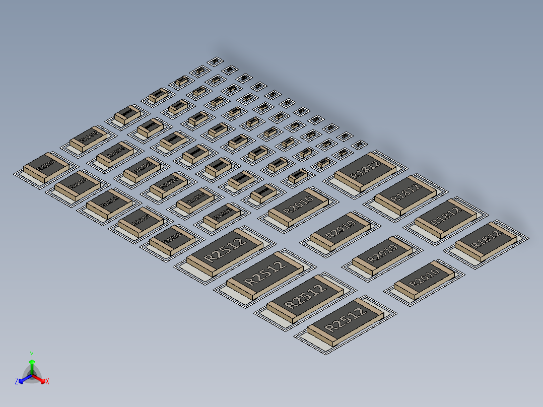 电阻组装正等轴测图