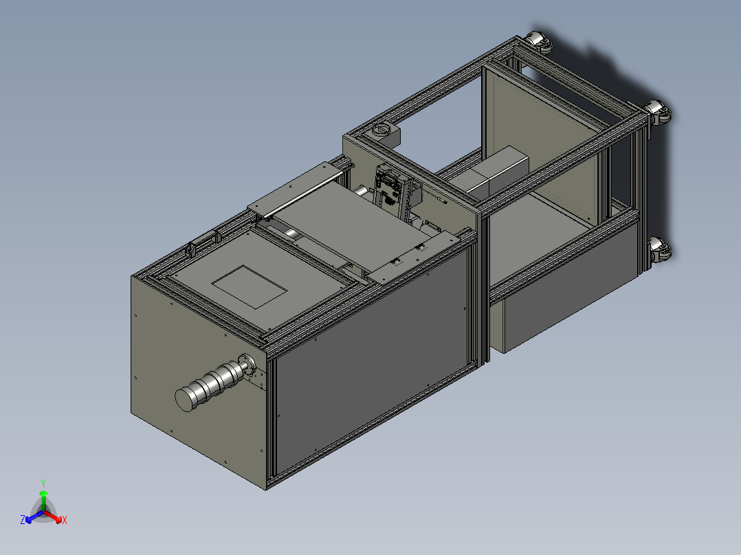 非标自动化检测设备工作台正等轴测图