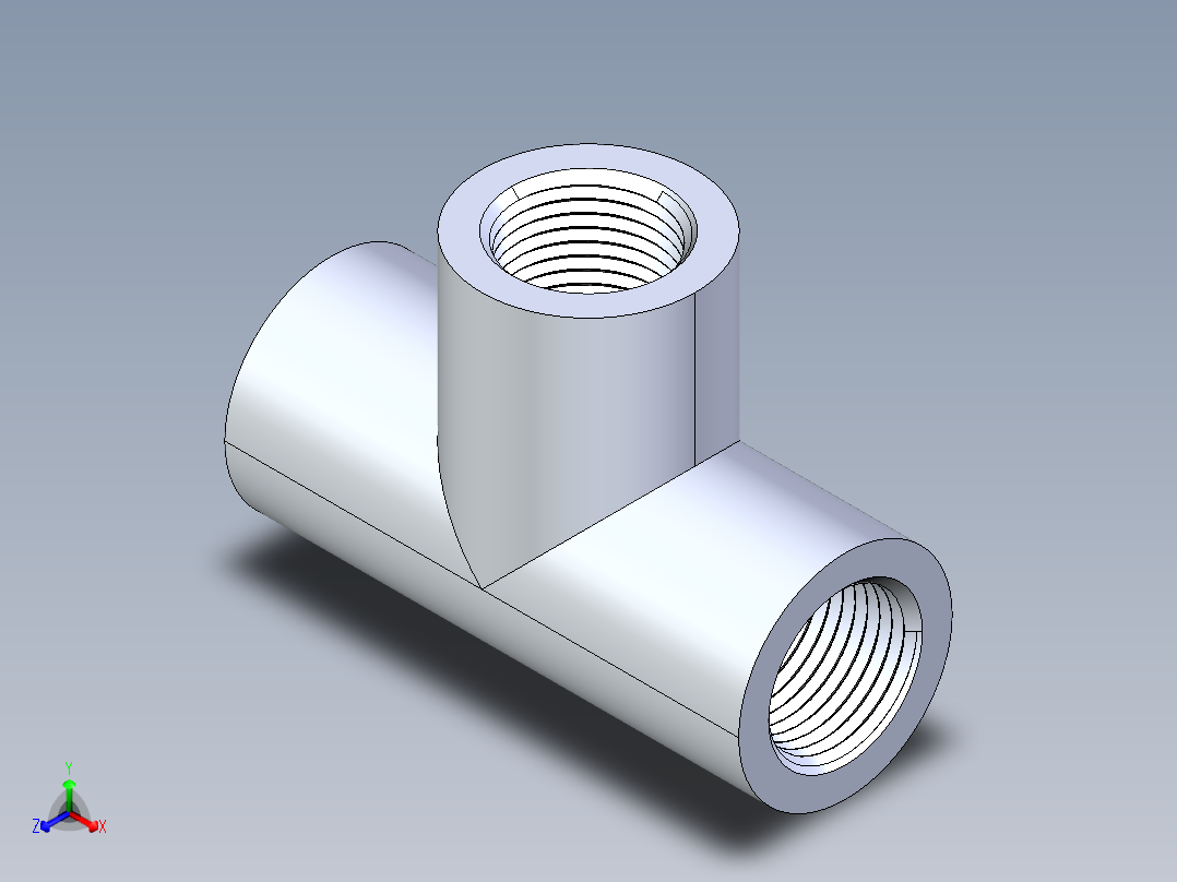 CPVC管件04-Sch80_Tee_FPTxFPTxFPT_9805-003_0.375in主视图